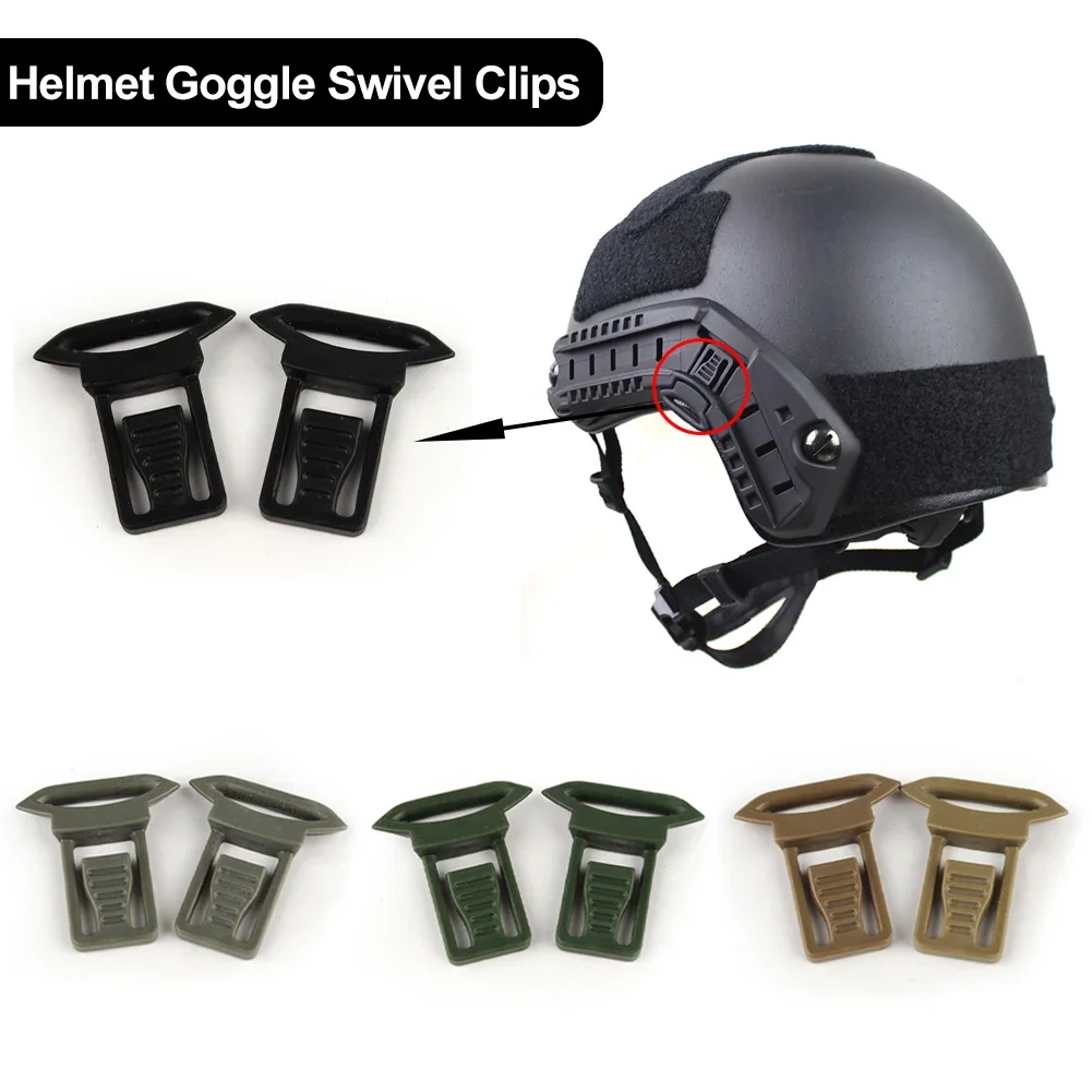 Tactical Combat Mount Helmet Accessory FMA Fast Helmet Goggle Swivel Clips Set For Helmet Side Rails Wargame