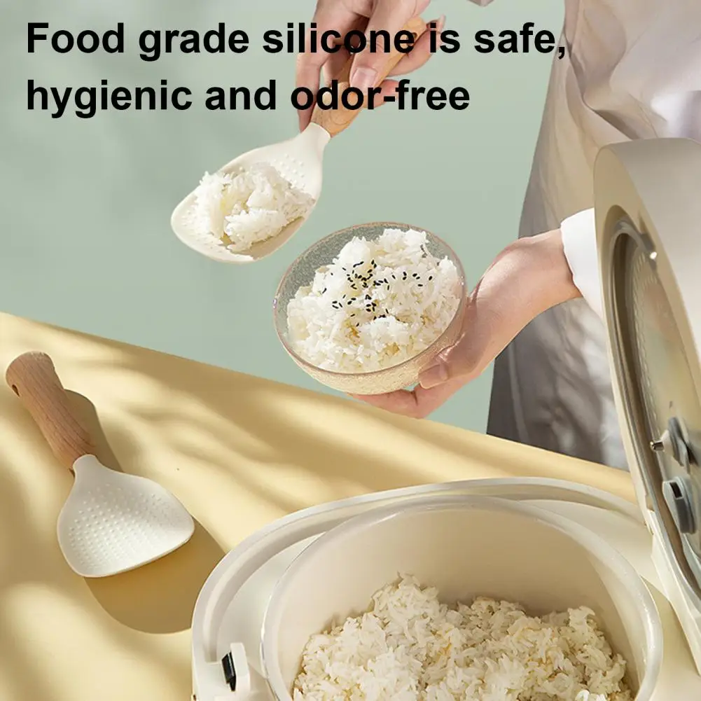 

Silicone Standing Rice Spatula Non-stick Standing Rice Spoon with Heat Resistant Paddle Silicone Rice Spoon with for Serving