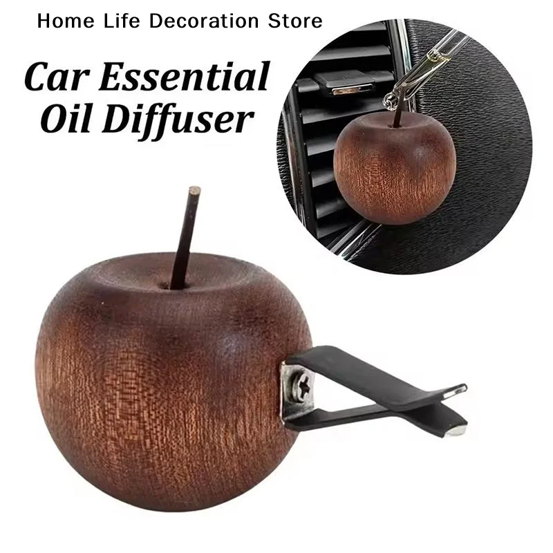 【H】Mini Wooden Fragrance Oil Diffuser Natural Scent Aroma Diffuser For Car Bedroom Living Room Bathroom Air Freshening Accessory