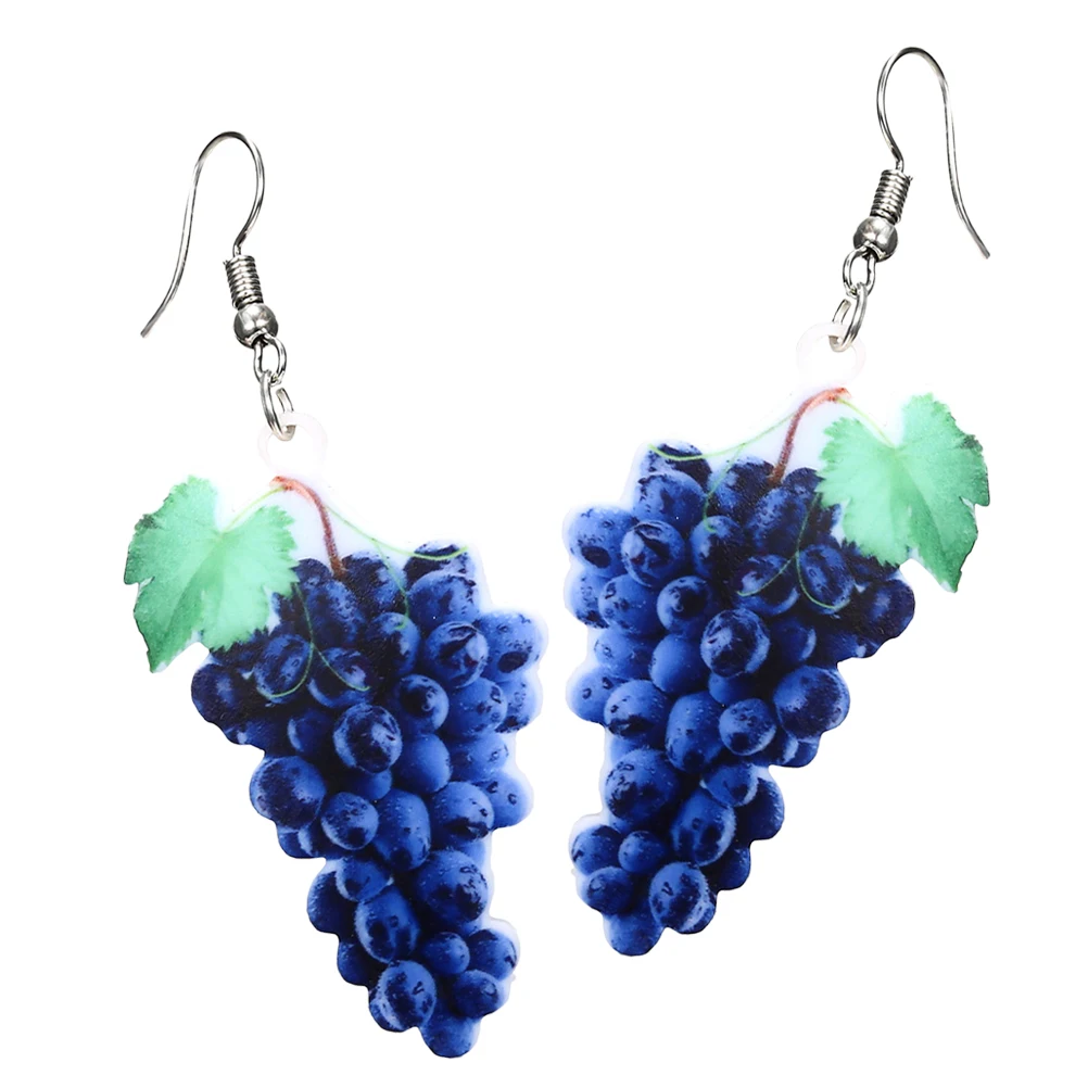 

1 Pair Fashion Grape Earrings Women Acrylic Ear Drops Dangle Green Blue Stylish Delicate Jewelry Party Daily Wear Creative