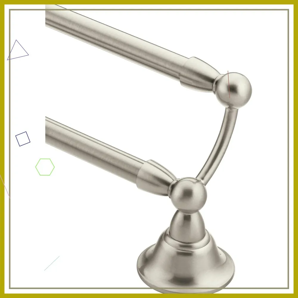 

Двойной держатель для полотенец в ванную комнату, 24 дюйма, настенный, из матового никеля, с двумя штангами, с защитой от пятен