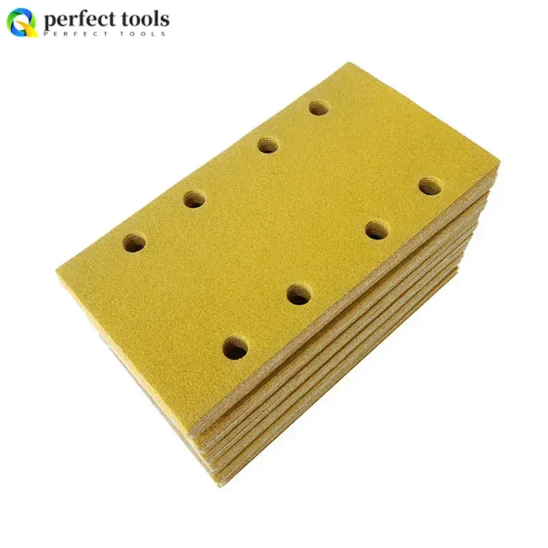 ورق صنفرة مستطيل 95/180 مللي متر 8 فتحات ذاتية اللصق يتدفقون الظهر المخملية ساندر الرملي المعجون الصنفرة