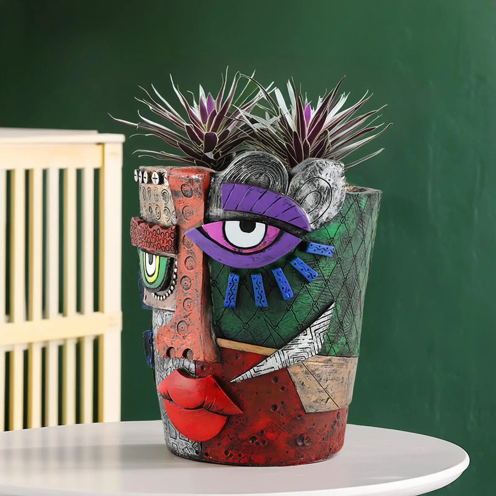 

Abstract Face Plant Pot Flower Vase Display Windowsill Flowerpot Shelf Decoration Balcony Office Garden Creative Maya Planter