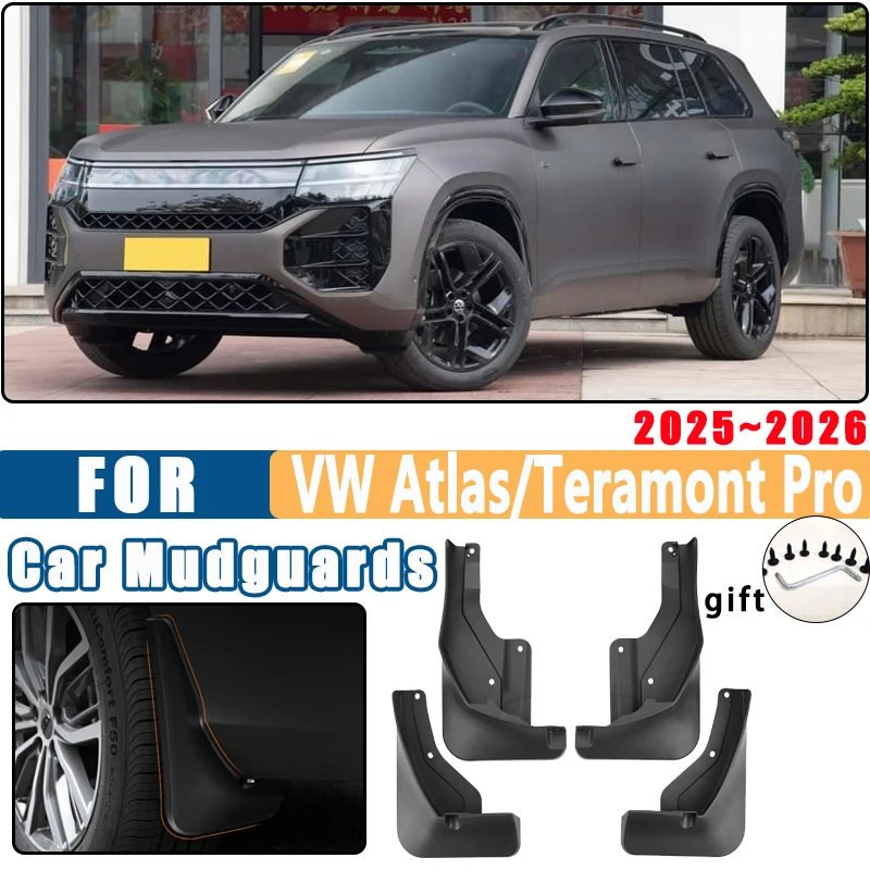 

4pcs Car Front Wheel Fender for Volkswagen Atlas VW Teramont Pro 2025 2026 Mudflaps Mudguards Mud Flaps Guards Auto Accessories