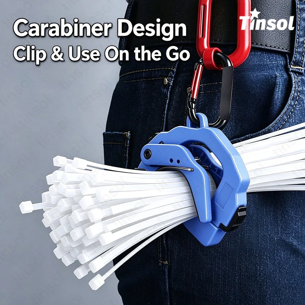 TINSOL Cable Tie Storage Holder Portable Quick Release Belt Clip Organizer For Electrician Wire Tie Tool Bag Pouch Accessories