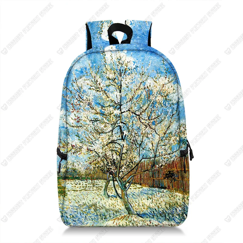 Van Gogh Oil Painting Print Backpack Women Men Rucksack Canvas Shoulder Bag for Travel School Bags for Teenager Laptop Backpacks