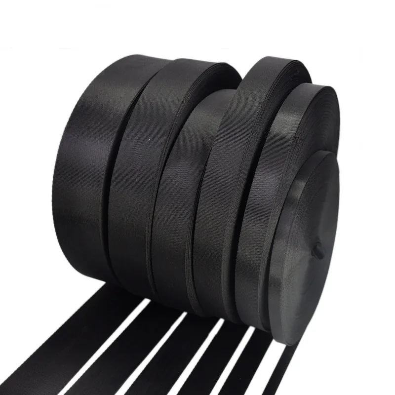 10-50mm Wide 5Meters/roll Black Strap polyester/Nylon Webbing Knapsack Strapping Bags Crafts Sewing Bag Belt Accessories
