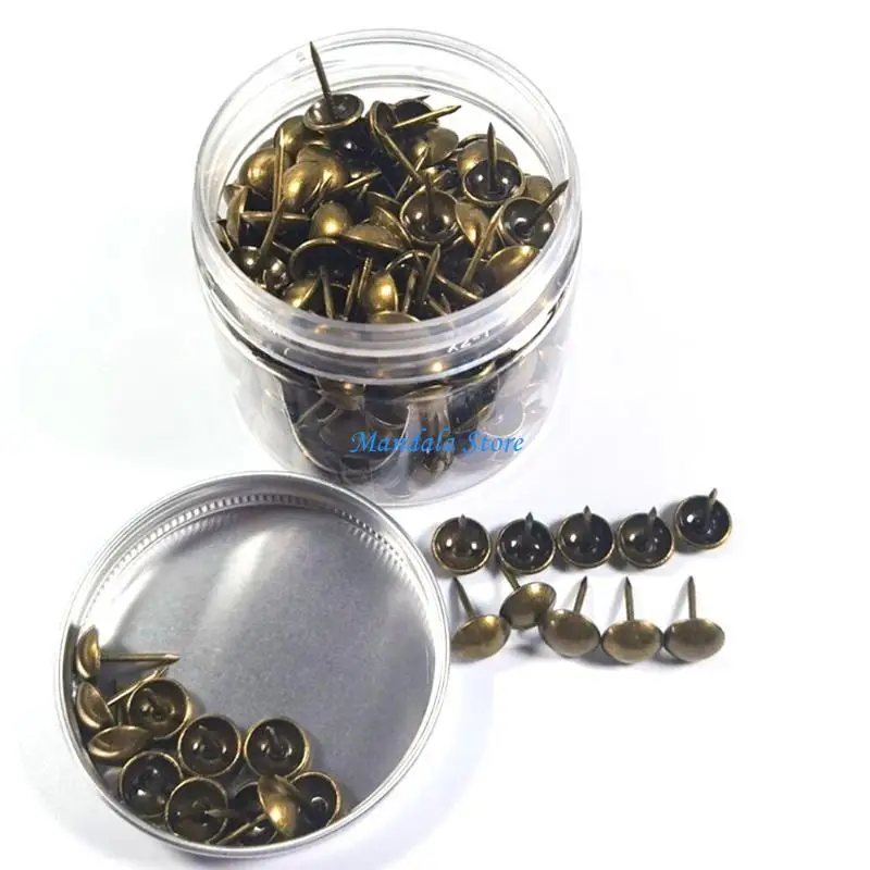 U2JC حزمة من 500 قطعة من دبابيس الإبهام ذات الرأس المسطح المطلية بالنيكل ديكور المنزل مستلزمات المكتب دبابيس ضغط مستديرة دبوس #6