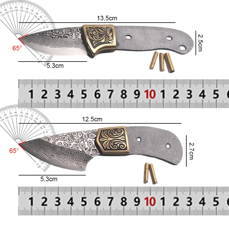 Hand Forged Damascus Steel Knife Blanks Fixed Blade Utility Knife Blade DIY Crafting Knife EDC Cutter outdoor Tools view 3