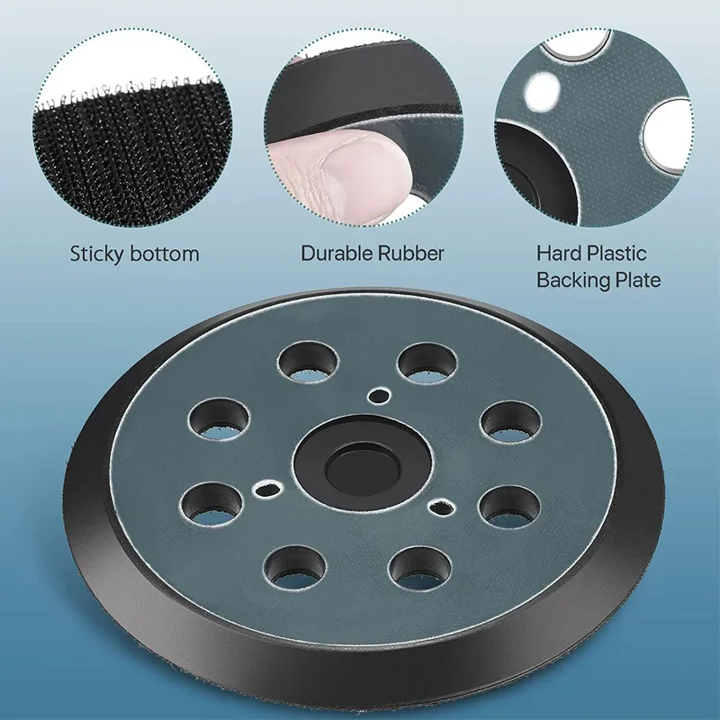 8 홀 3/4 손톱 샌더 패드 125mm 백킹 샌딩 디스크 패드 전기 Makita 샌더 용 후크 루프 무작위 궤도 샌더 연마