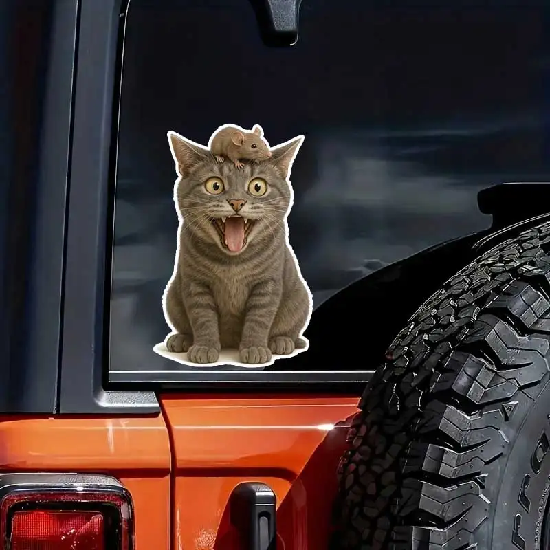 Mouse and Cat Friendship Car Sticker Waterproof Vinyl Decal on Bumper Rear Window Laptop Self-adhesive  Car Accessories Y869