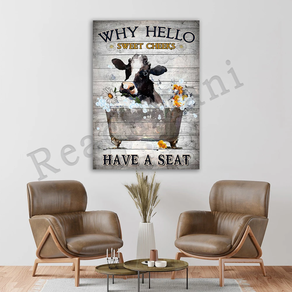 Interesting cattle why your sweet cheeks have a seat bathroom poster, bathroom wall art, farmhouse bathroom, funny bathroom sign