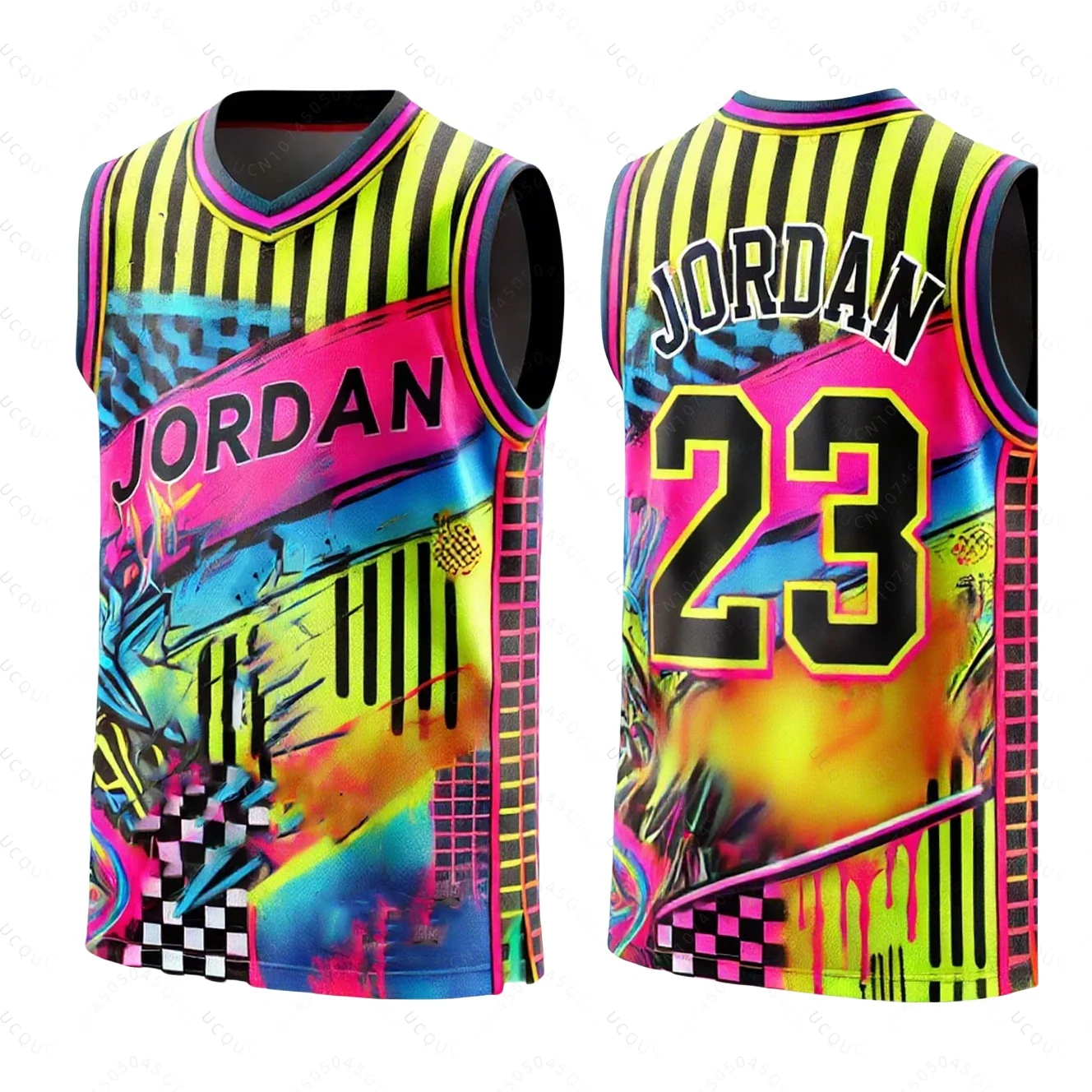 Youth Outdoor Sports USA Basketball Intelligent Design Jordan Graffiti Street 23 Fast Drying Basketball Men's and Women's Vests