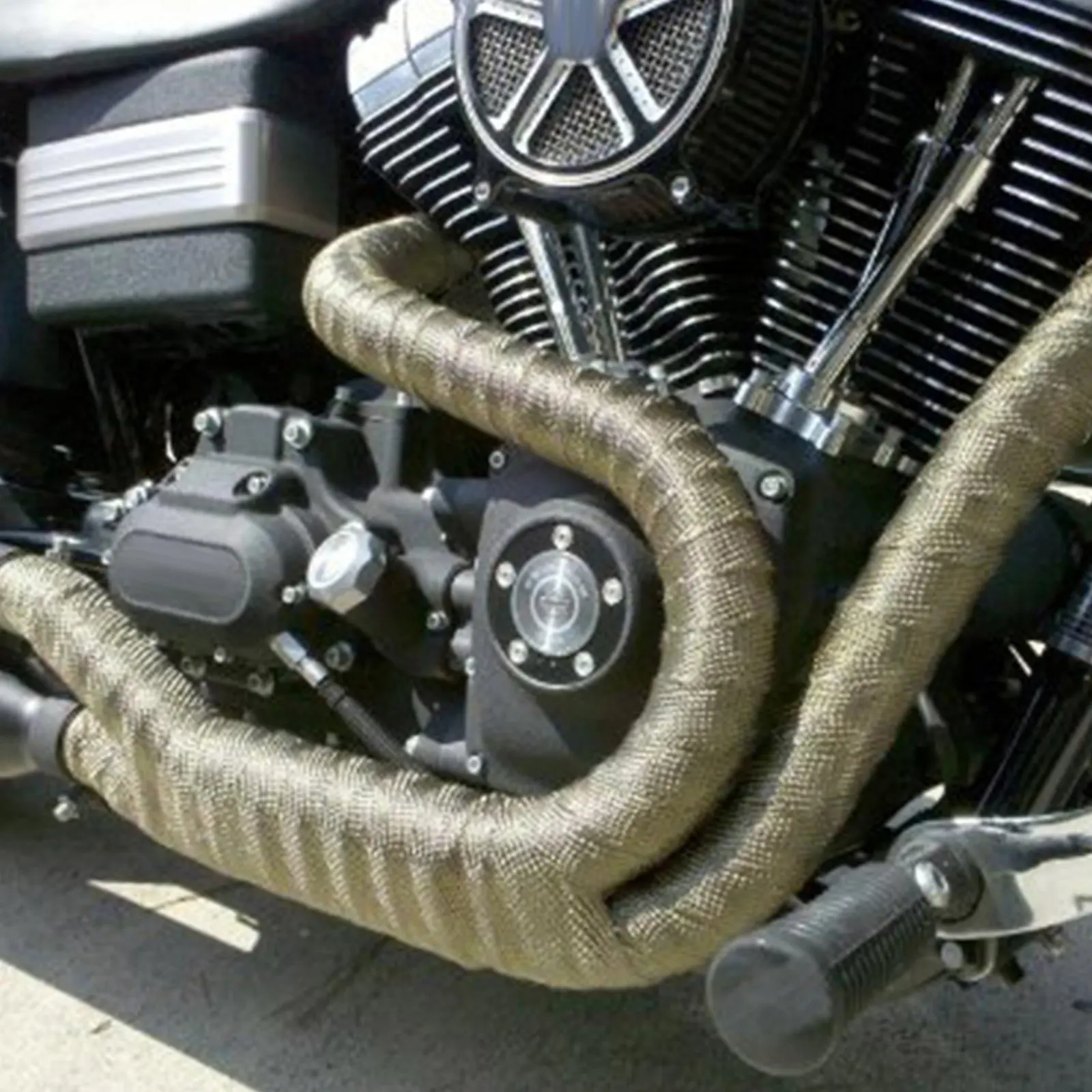 Kit de 10 pièces de bandes isolantes en titane pour échappement, résistantes aux hautes températures, pour la protection des collecteurs d'échappement de voitures et de motos, amélioration des performances.