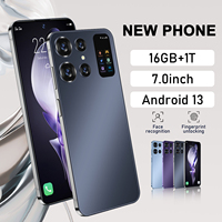 Brand New smartphone 7.0inch HD Screen 16GB+1TB 7000Mah Android13 cellulare Dual Sim Face Unlocked CellPhone 5G Mobile Phone