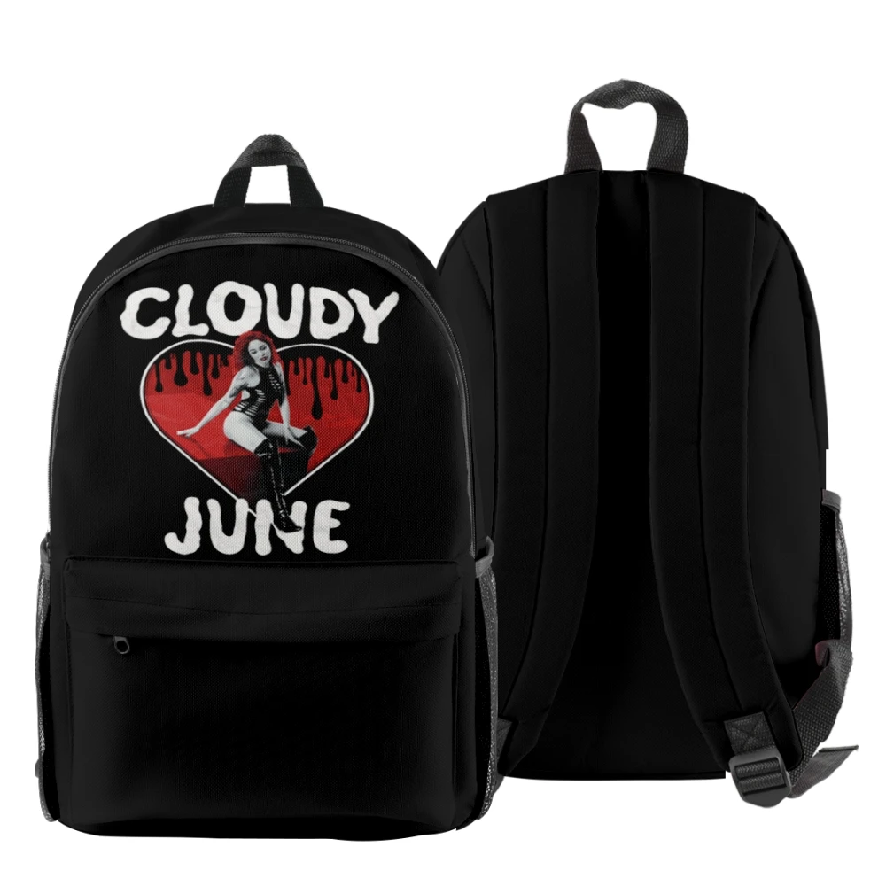 

Cloudy June Heart Zip Pack Oxford Fabric Bag Women Men Travel Bag Streetwear Zipcper Bag Casual Zip Backpack Laptop Backpacks