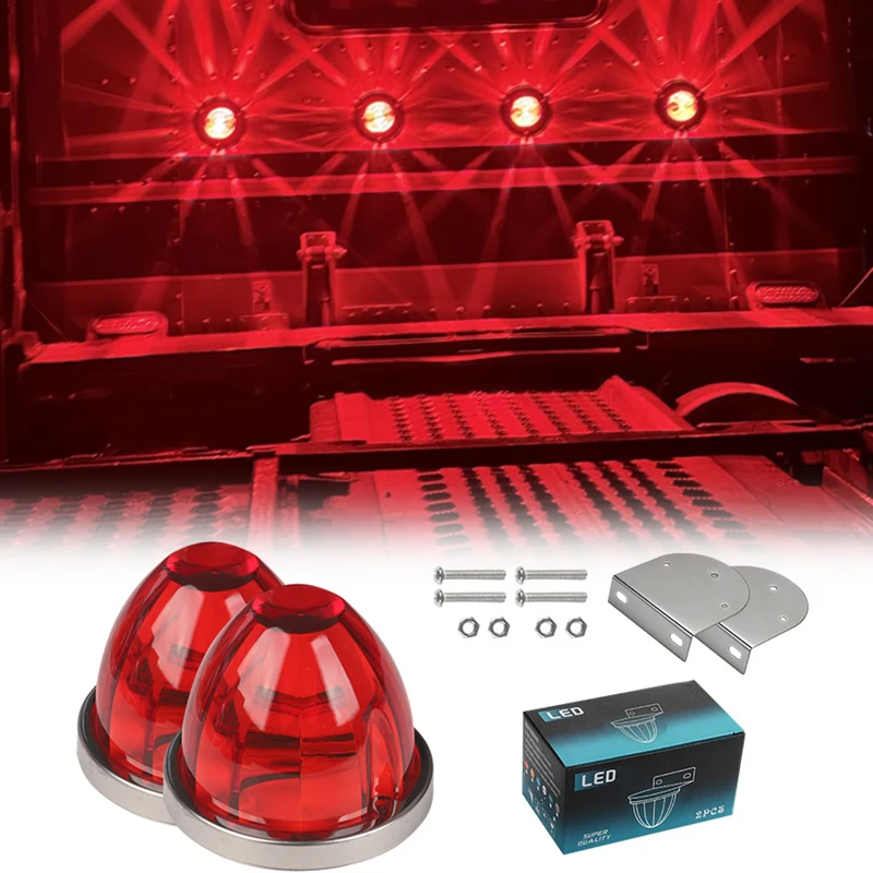 

2X Светодиодный мигающий стробоскопический фонарь-арбуз для автомобиля, прицепа, грузовика, боковой габаритный фонарь, водонепроницаемый, 12В 24В, с подставкой