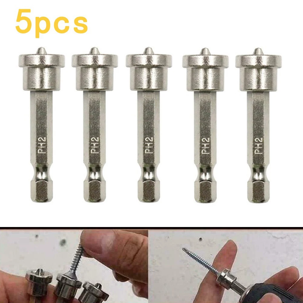 

5Pcs Plasterboard Screws Locating Batch Head Locating Batch Head Screwdriver Bits PH2 Drywall Dimpler Bits Drilling Bits Tools