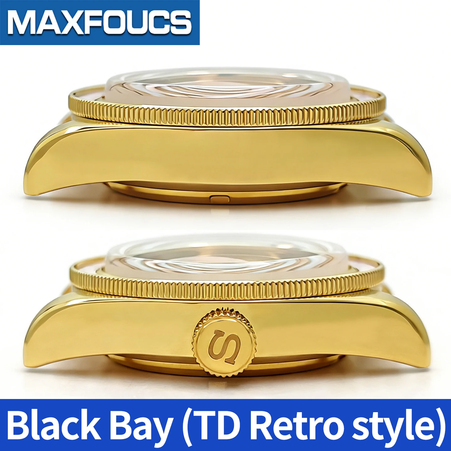 Retro Black Bay Style Uhrengehäuse MOD SKX NH34 NH36 SKX007 mit 3-Uhr-Krone, Saphirglas und individuellem Gehäuseboden – Zubehör – Detail 7