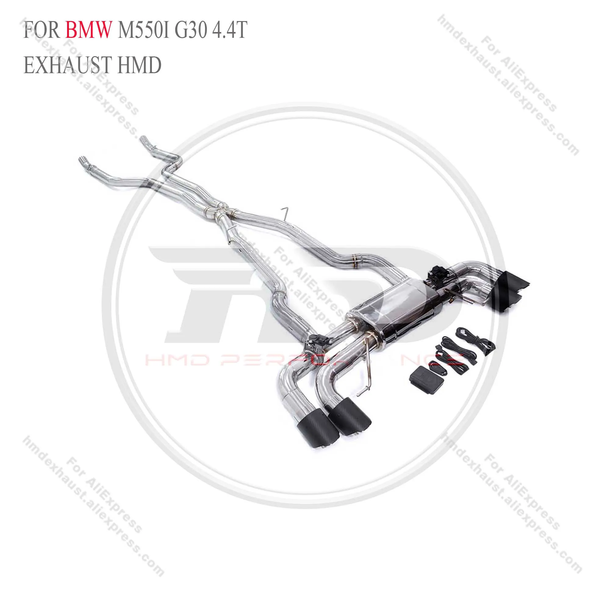 Stainless steel Catback for BMW M550i G30 4.4T with valve HMD Exhaust System Performance Quality certification