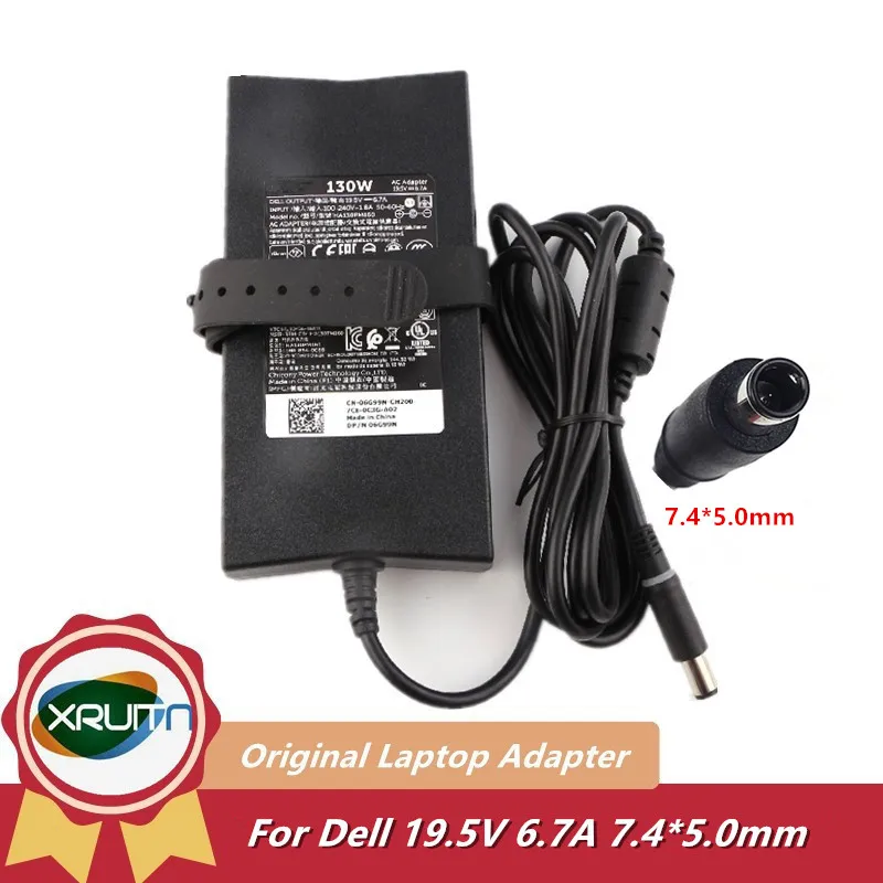 130W Original Laptop AC  Adapter Power Charger PA-4E PA-13 Family JU012 CM161 0X9366 LA130PM121 HA130PM160 19.5V 6.7A 7.4x5.0mm