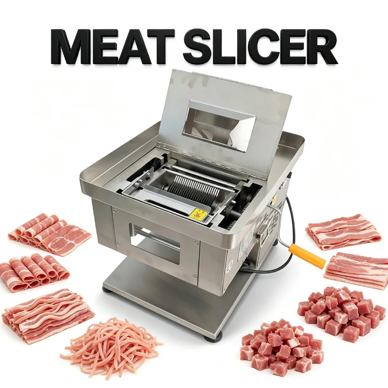 Restaurant Fresh Meat Cutting Machine Stainless Steel Fast Slicing Shredding Machine Electric Meat Processing Machine