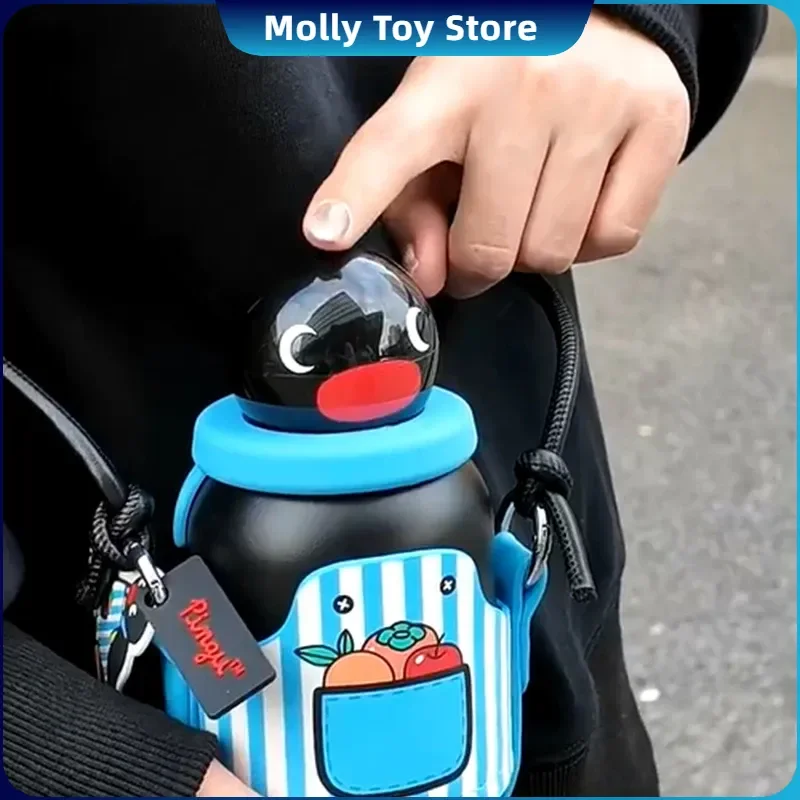 

New Pingu Series Insulated Cup Milk Cup Students Portable Cartoon Water Kettle 330ml Cold Insulation Water Cup Birthday Gifts