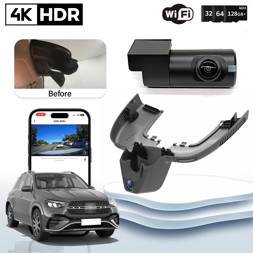 NEW ! 4K HD 2160P Camera Car Dvr Video Recorder For Mercedes-Benz MB GLE 300D 350 W167 GLE300D 450 GLE350 GLE450 2019 - 2026