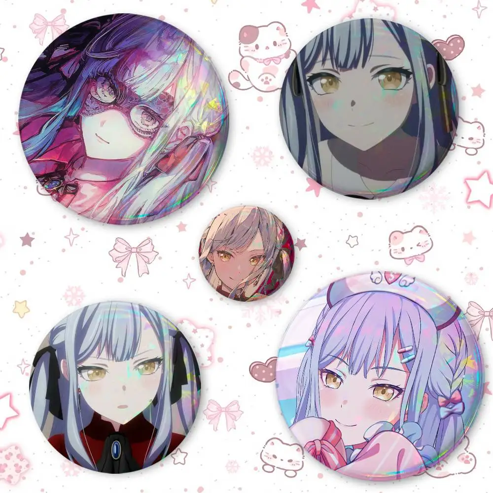 Togawa Saki-ko BanG Dre-am Cute Cool Round Pin Badge Set For Anime Game Music Cartoon Fans Backpack Denim Jacket Hat Decoration