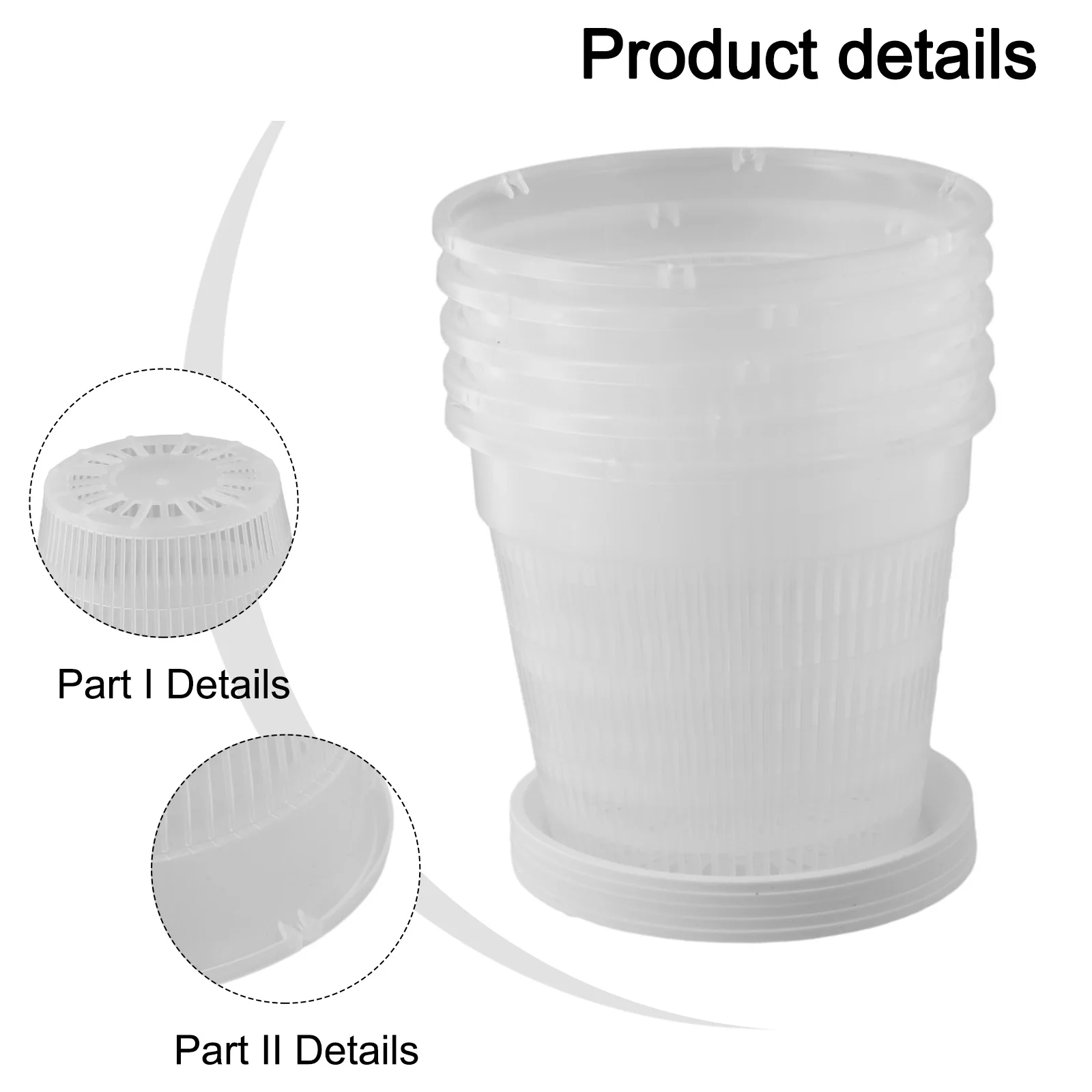 Catch Excess Water Plastic Drainage Holes Matching Saucer Multiple Uses Guides Root Growth Internal Air Circulation