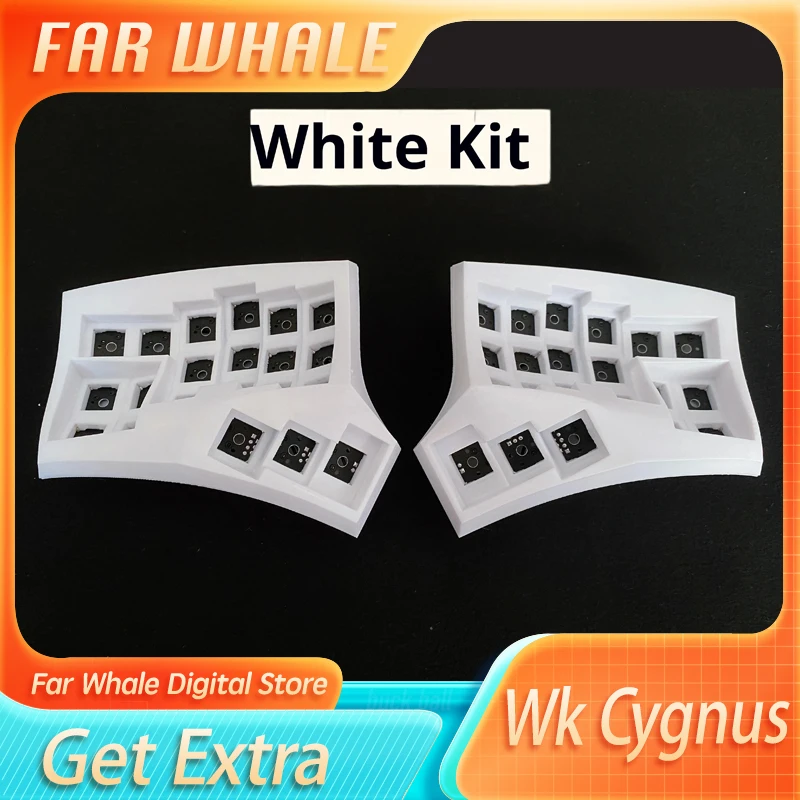 Wk Cygnus Curved Split Keyboard Kit 3x6/3x5 Configuration 2.4g Custom Wireless Single-Mode Hot Swap Vial Change Key For Design