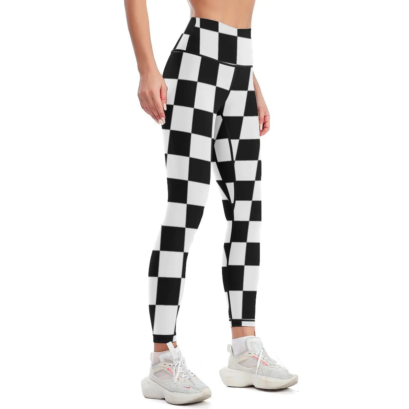 Black And White Checkerboard Pattern Leggings Women's tights fitness set gym Womens Leggings