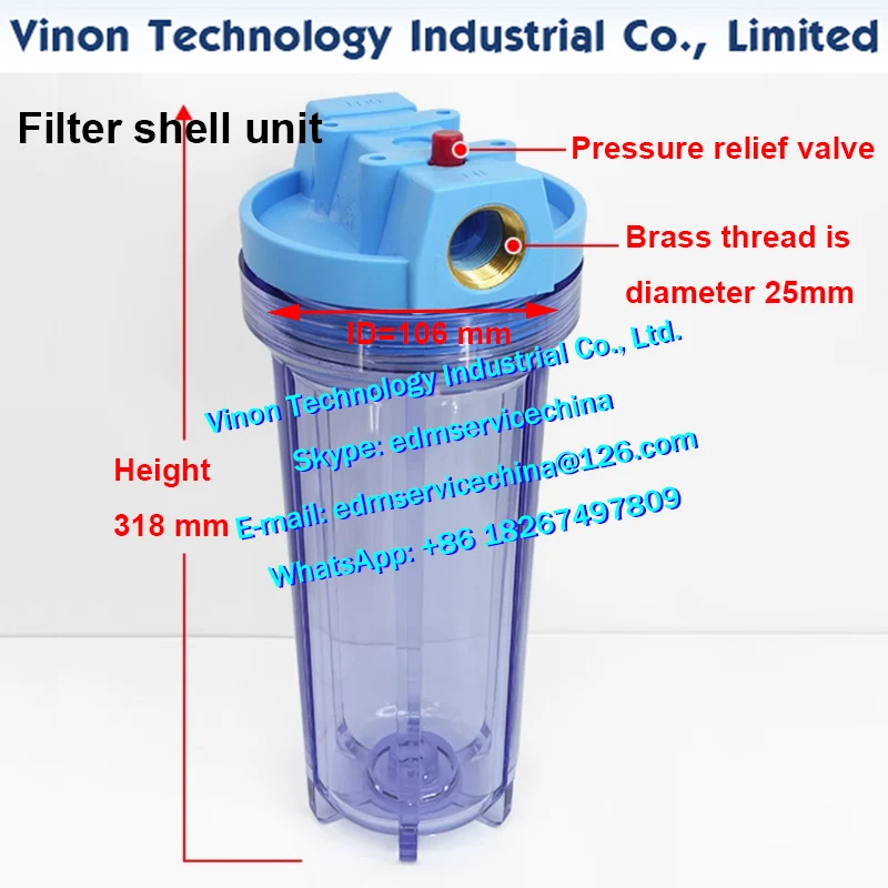 Screw thread 25mm Filter Shell Unit or A Whole Set with filter element and brass connector 2pcs. Drill machine filtration device