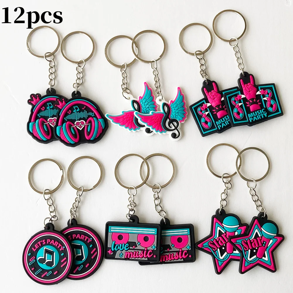 80s 90s Music Theme Party Supplies Include Bracelets Keychains Stickers Gift Non-Woven Bag Kids Birthday Party Supplies