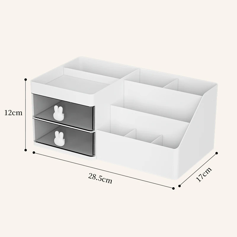 Large Capacity Cosmetic Storage Box Makeup Drawer Skincare Makeup Stationery Storage Box for Dressing Table Desktop Organizer