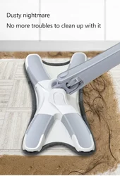X Type Floor Squeeze Mop with Replacement Mop Pads Self Wringing Flat Mop Hands Free Wash Household Floor Mop Home Cleaning Tool