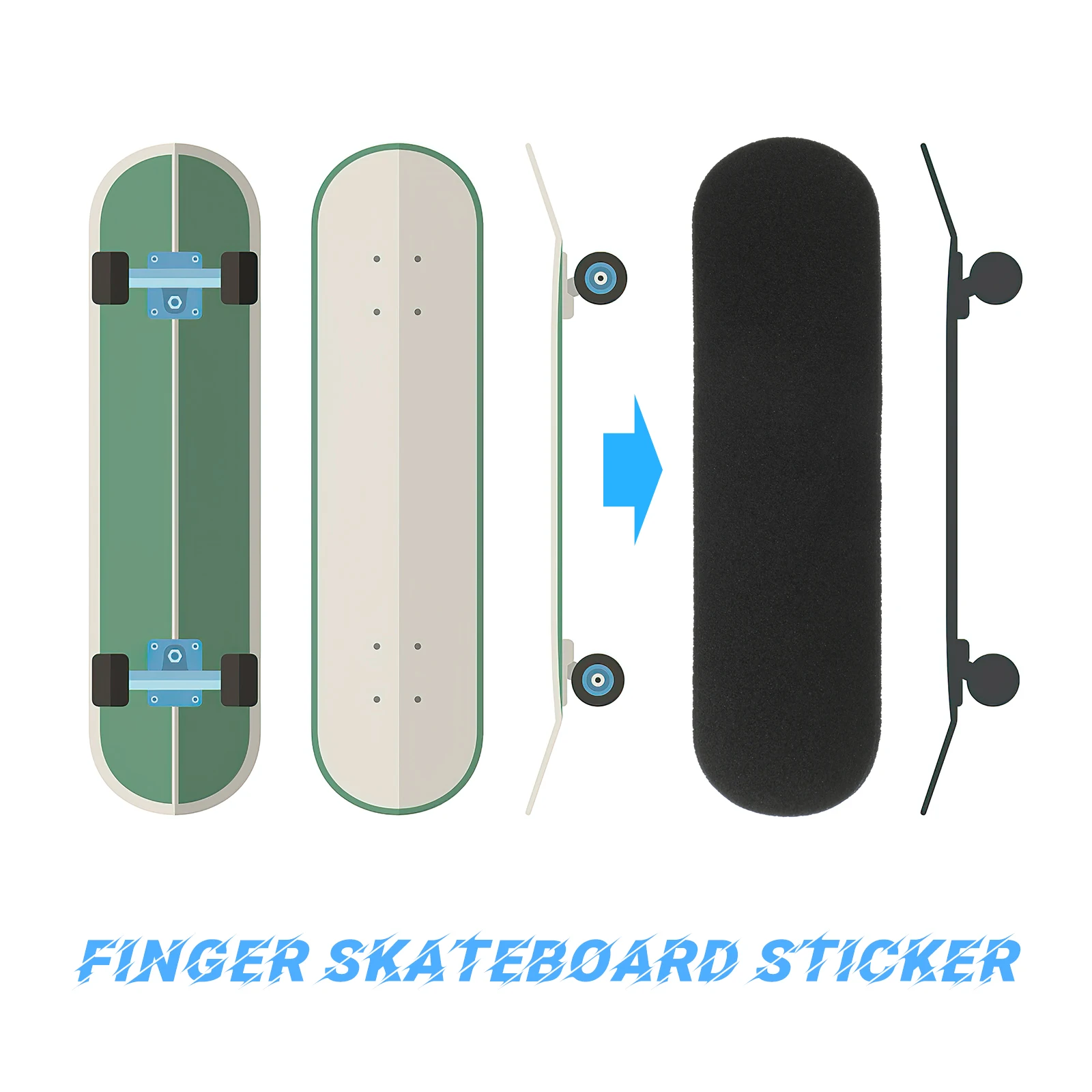 

10Pcs Fingerboard Foam Grip Tape Reliable Adhesive Non-Slip Finger Skateboard Stickers Durable Grip Tape Fingerboard Accessories