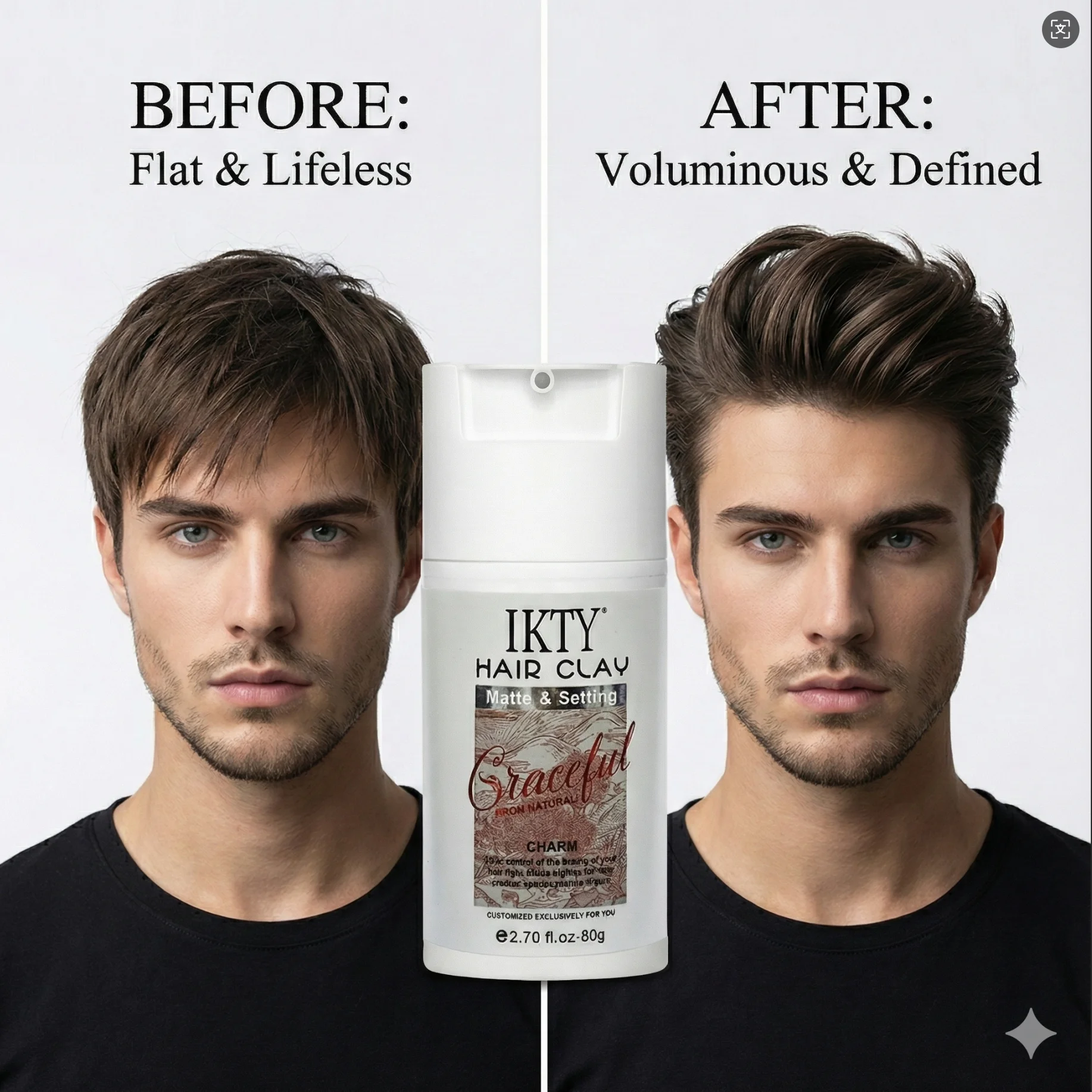 شمع الشعر IKTY للرجال بالجملة - طين شعر طبيعي مكثف يدوم طويلاً، جل تصفيف عطري طازج للرجال #1