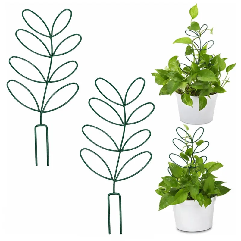 1pcs Metal Leaf Shape Bracket Vine Plant Support Piles Stand Indoor Outdoor Potted Plants Climbing Support Trellis Garden Tools