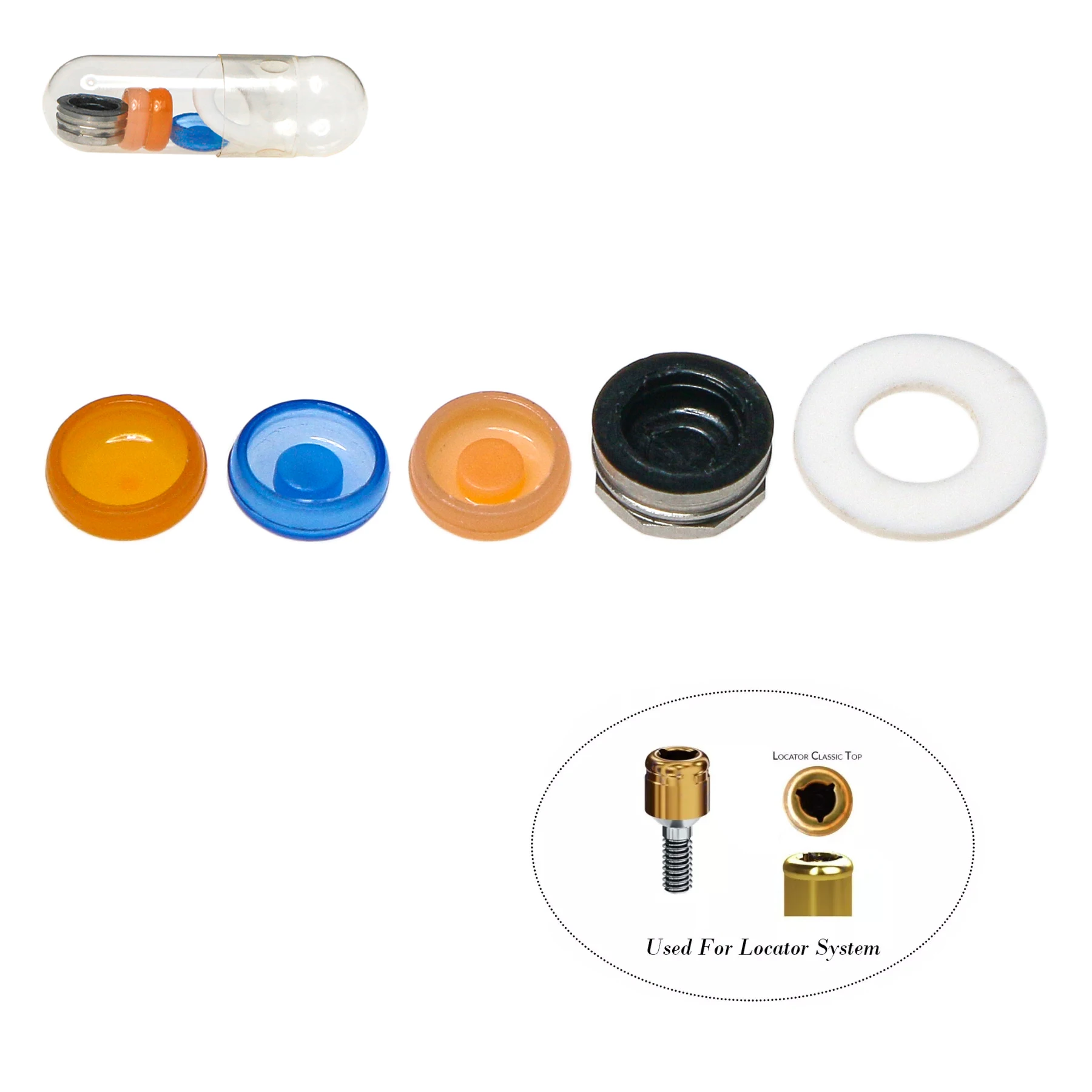 

5pcs Dental Attachment Retention Male Caps Set Locator Implant