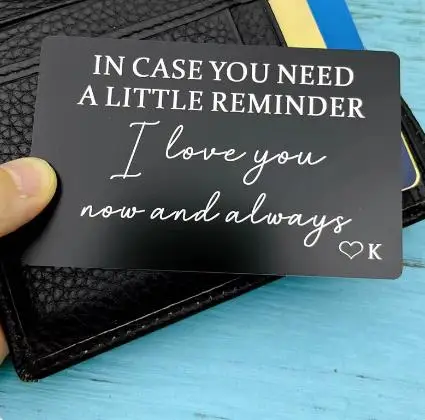 Wallet Insert Card Gifts for Him Men Husband Valentine From Wife Girlfriend Boyfriend Anniversary Birthday Gift for Groom Fiance