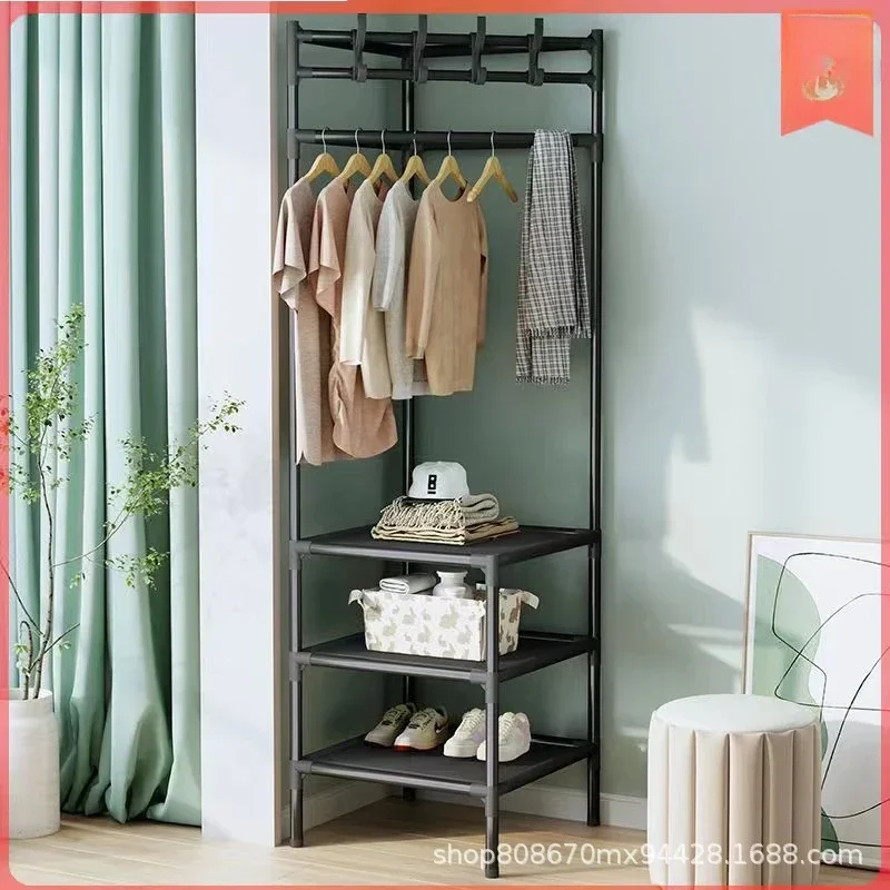 Clothing Rack Bedroom Corner Hanging Clothes Stand Household Multifunctional Assembly Hanging Bag Storage Stand Simple Shoe Rack