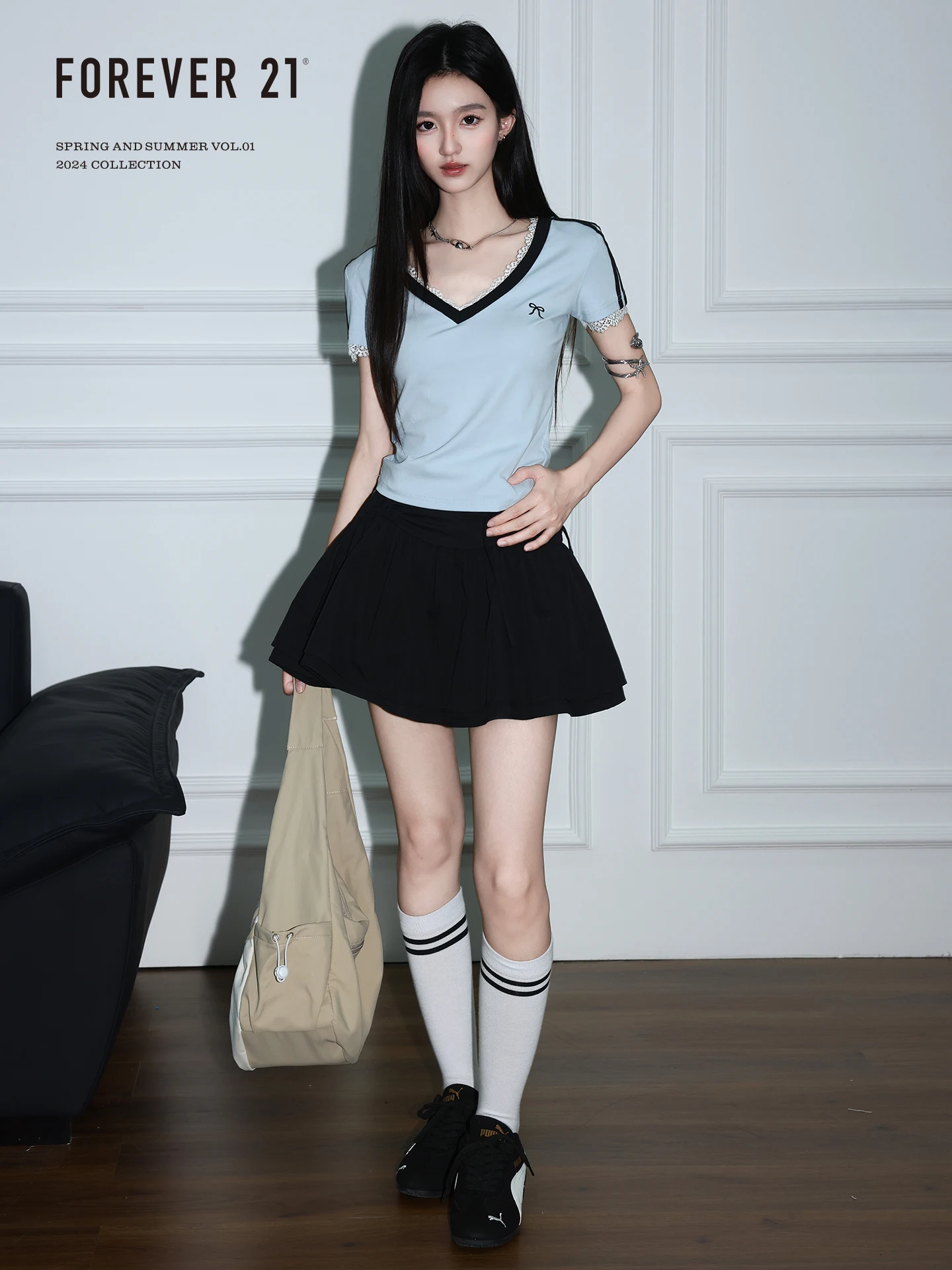 Black Bowknot Puffy Half Skirt High Waist A-Line Cake Short Skirt Women Summer Forever 21 Vintage Folded Daily Travel Date