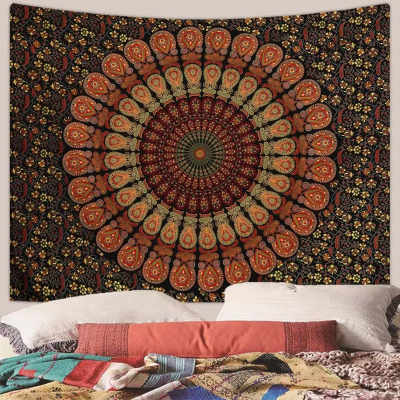 VIKAMA Boho Mandala Tapestry Wall Hanging Indian Hippie Bohemian Wall Art for Bedroom Living Room Dorm Room Decor