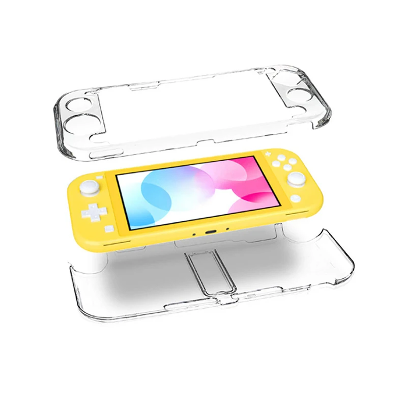 Protective Case, Protective Crystal Screen Protector & Thumb Grip Cap with Bracket, Anti-Scratch, Blue, Yellow, Clear