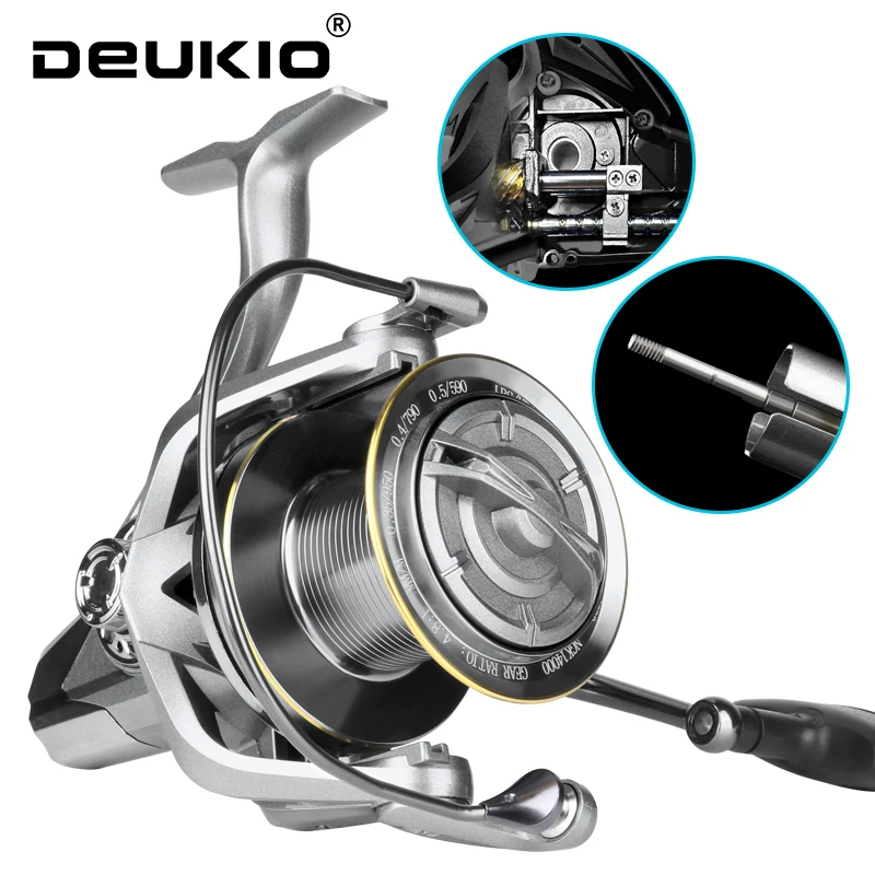 DEUKIO Big Fishing Reels 8000 9000 10000 12000 14000 Spinning Reel Max Drag 20KG Powerful Saltwater Freshwater Carp Fishing Reel