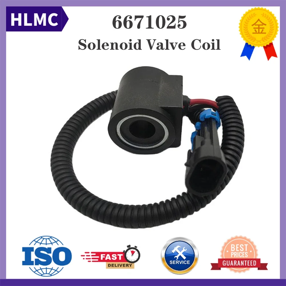 Construction Machinery Parts 6671025 12V Solenoid Valve Coil For Bobcat Skid Loader S250 337 341 450 453 7753 853 A770 S100