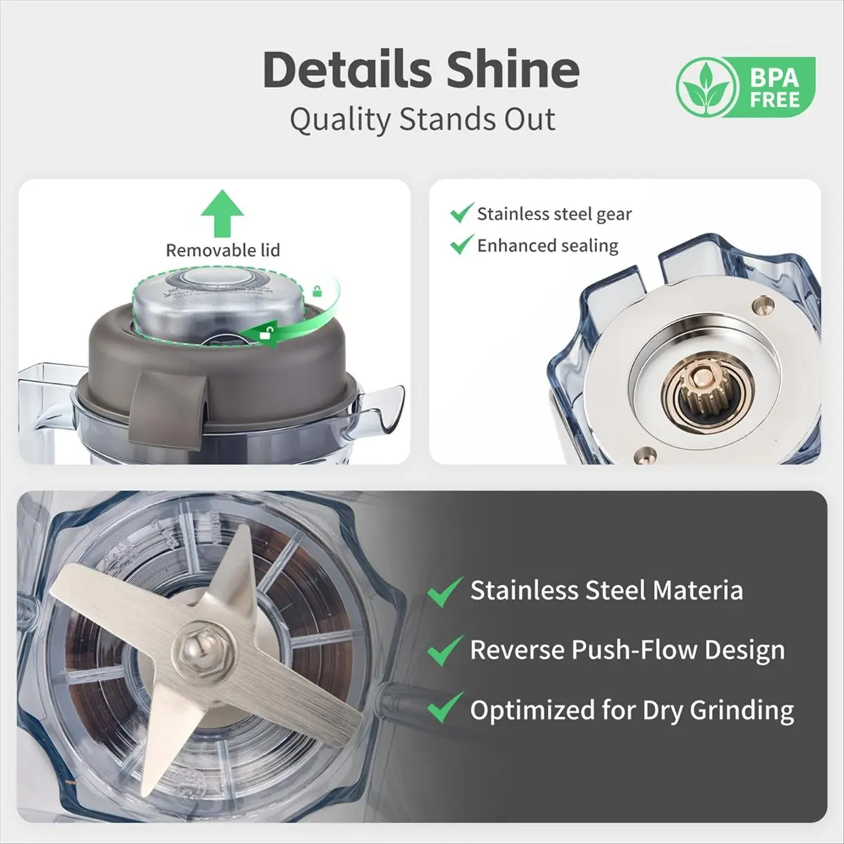 (A64E) Recipiente para grãos secos 32oz para Vitamix, recipiente para liquidificador profissional/exploriano 5200 7500 750 E310 5000 VM0197 VM0101