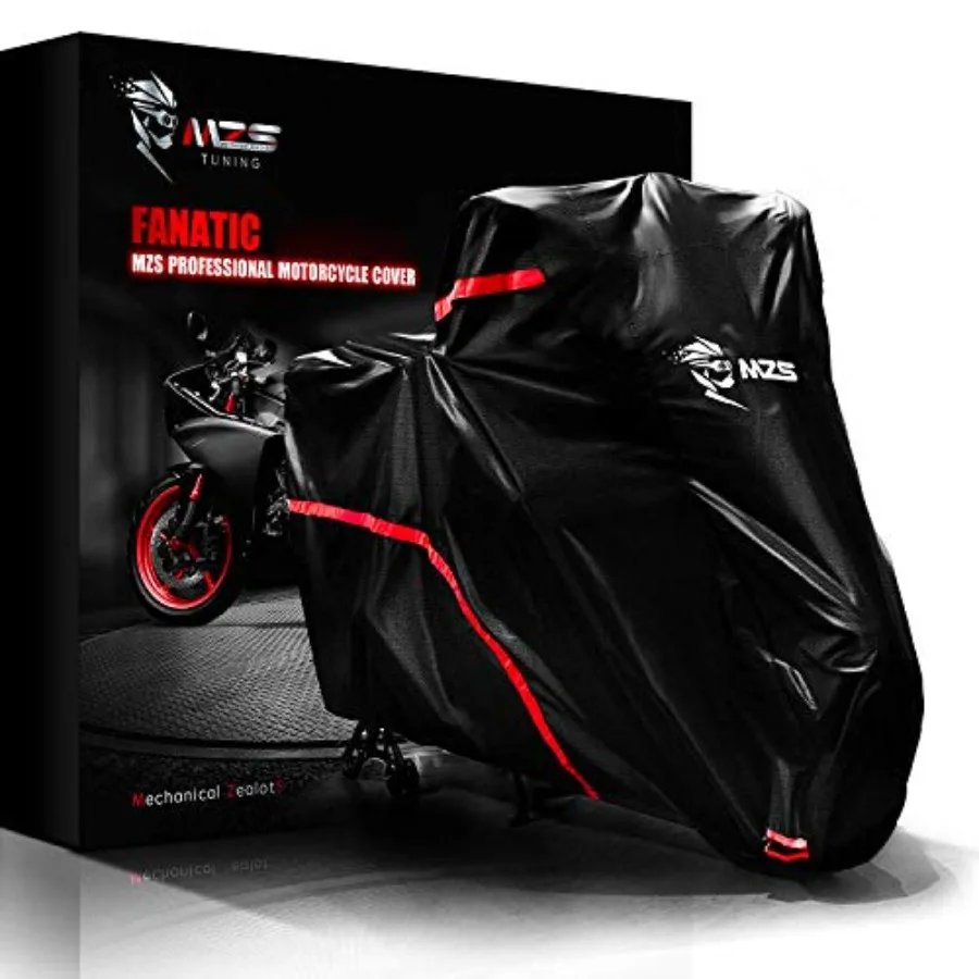 

Motorcycle Cover - All Season Weather Outdoor Waterproof Protection fits up to ch XL Compatible Sport Bikes Cruiser - Tear Scra