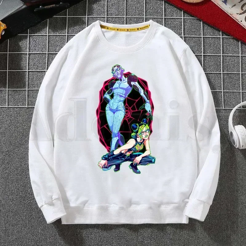 Jojo Bizarre Adventure Kawaii Joestar Jojo Felpa grafica Stampa Trend Abbigliamento da uomo Hip-Hop Girocollo da uomo